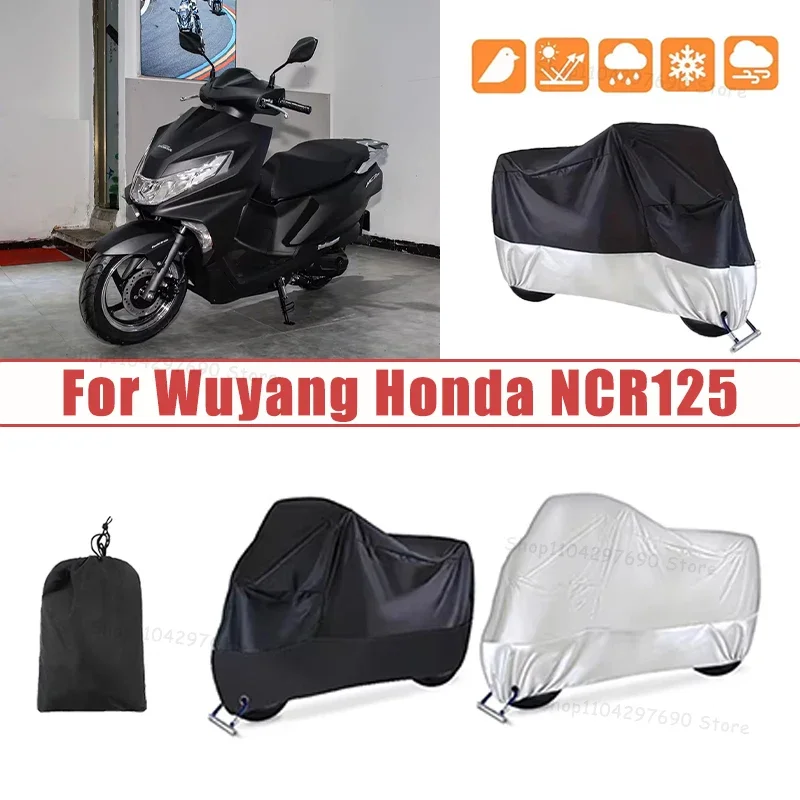 210D Oxford Motorcycle Cover Waterproof All Season UV Protection For Wuyang Honda NCR125 Anti-Tear Windproof Motorbike Cover
