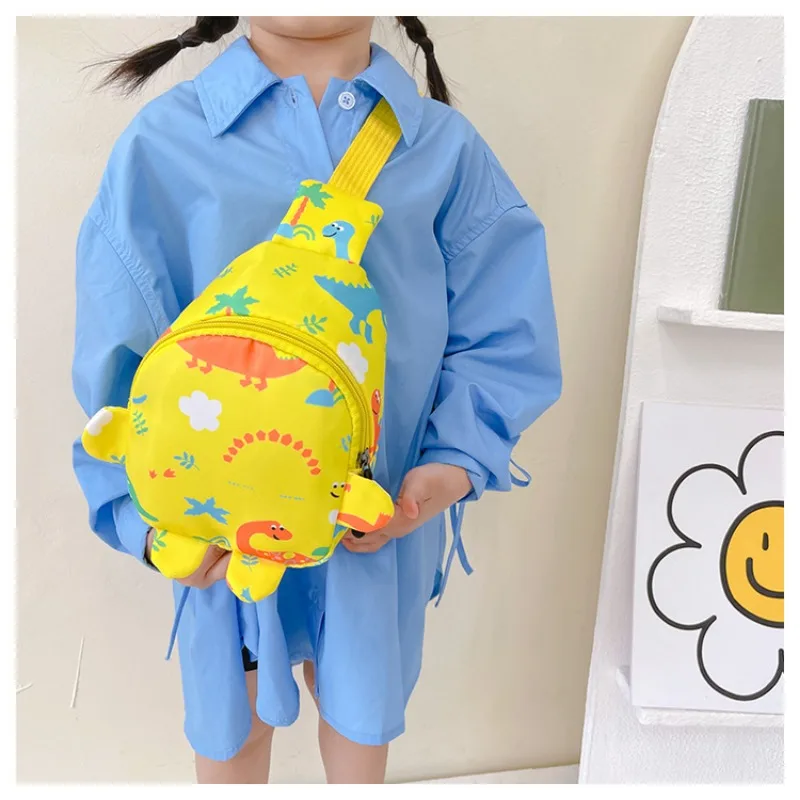 Sac de poitrine imprimé dessin animé pour enfants, Oxford, sacs à bandoulière, mini, dinosaure mignon, poudres de poitrine, environnement réglable, pack de portefeuilles pour enfants