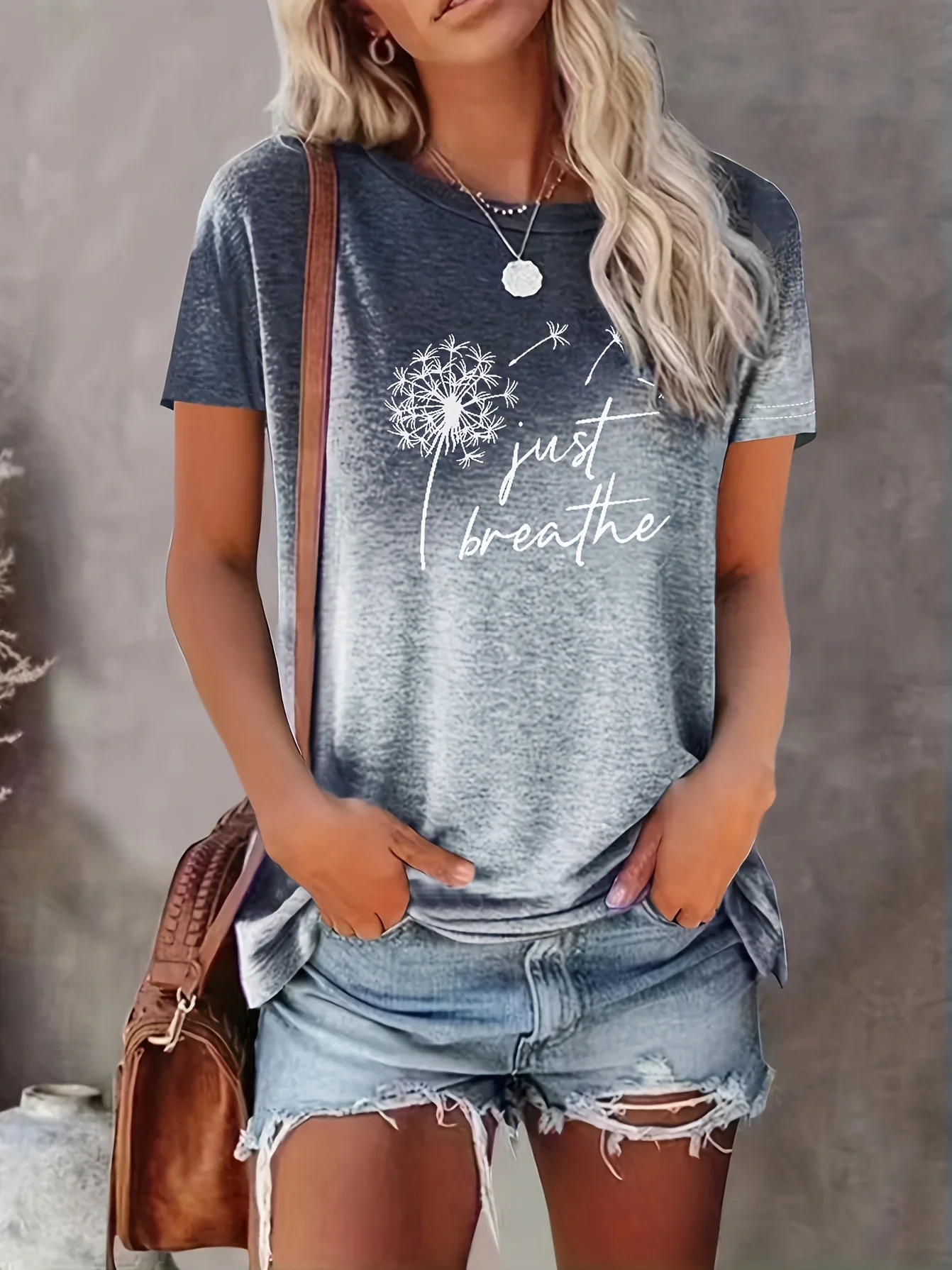 

Summer 3d Printed Dandelion T-shirt Casual Crew Neck Short Sleeve Top Trend Street Oversized Women