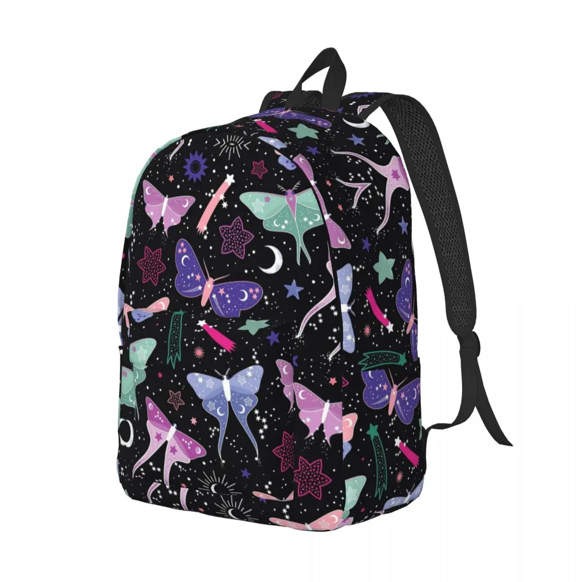 Night Spirit Luna Moth Backpack Student Boys Girls BookBag Kids School Bag Laptop Shoulder Bags for Men Women