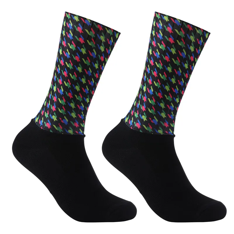 Chaussettes de cyclisme coordonnantes en silicone pour hommes et femmes, accessoire de sport, de vélo, de course, d'été