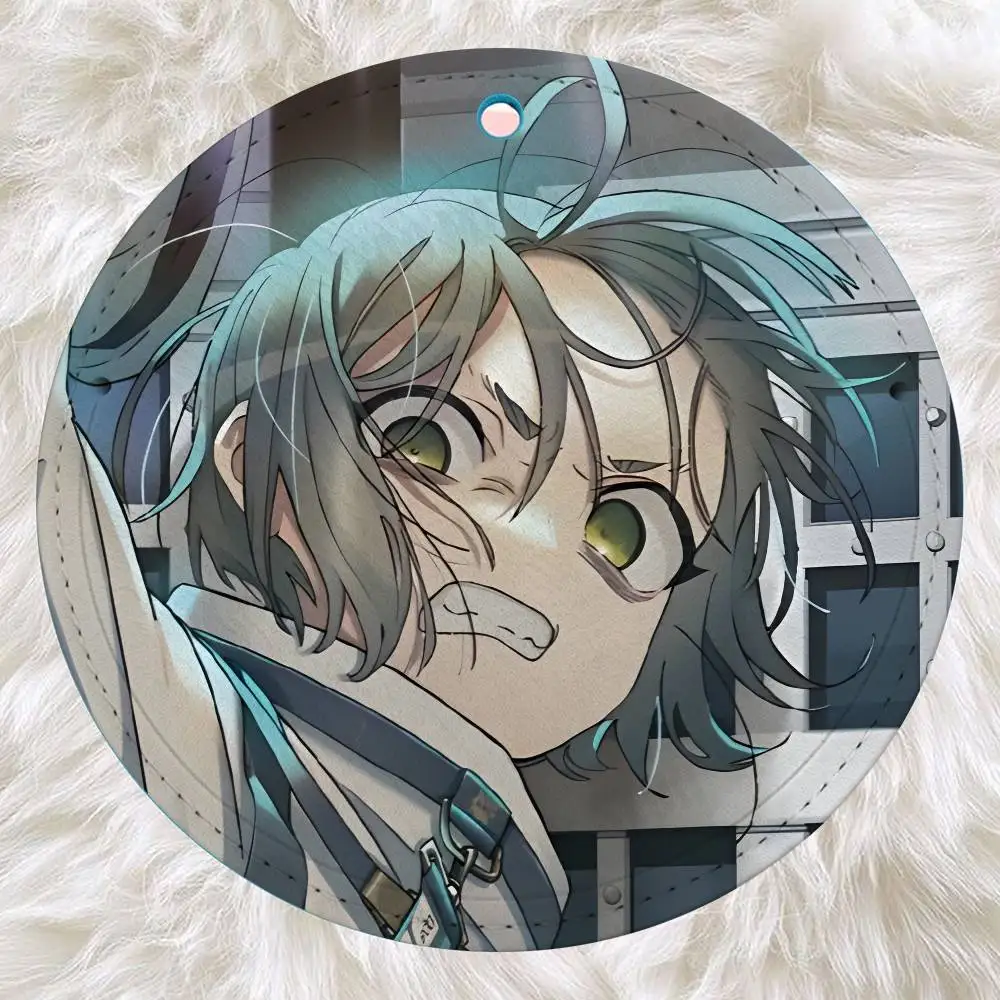 Anime M-Milgram Cartoon Name Address Plate Leather Luggage Tag Chain for Fits Travel Bags Backpacks, Business Bags ID Straps view 4
