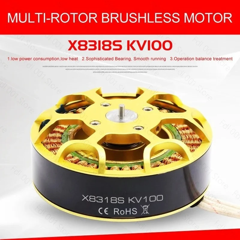 X8318S W9235 Disc‑Type Brushless Motor Max 14KG Thrust KV120 KV100 for Multi‑Axis Agricultural Plant Protection Drone 3