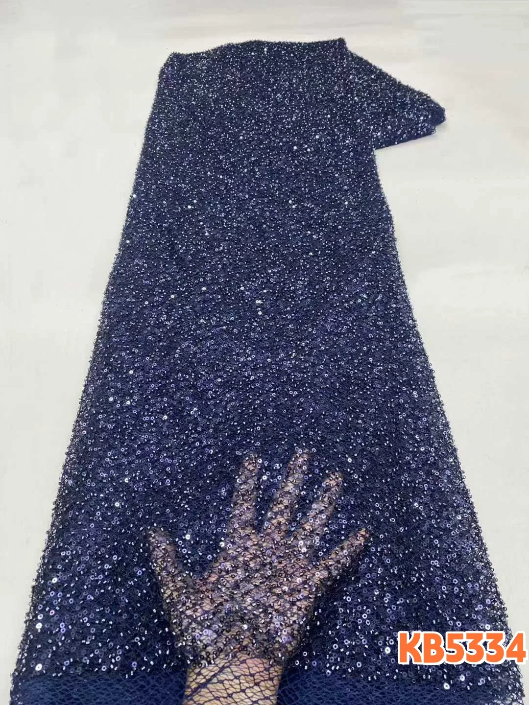 

Черная кружевная ткань из французского сетчатого полотна с бисером, тюлевое кружево с пайетками, африканские кружевные ткани 2026, сетчатое кружево с вышивкой пайетками для шитья KB5334