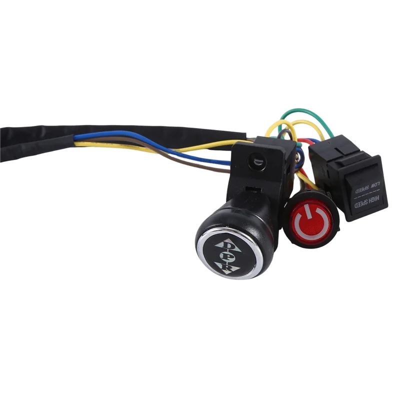A49K-2X Children Electric Car DIY Modified Wires And Switch Kit, Kids Electric Car 4WD Ride On Toys Accessories Single Line
