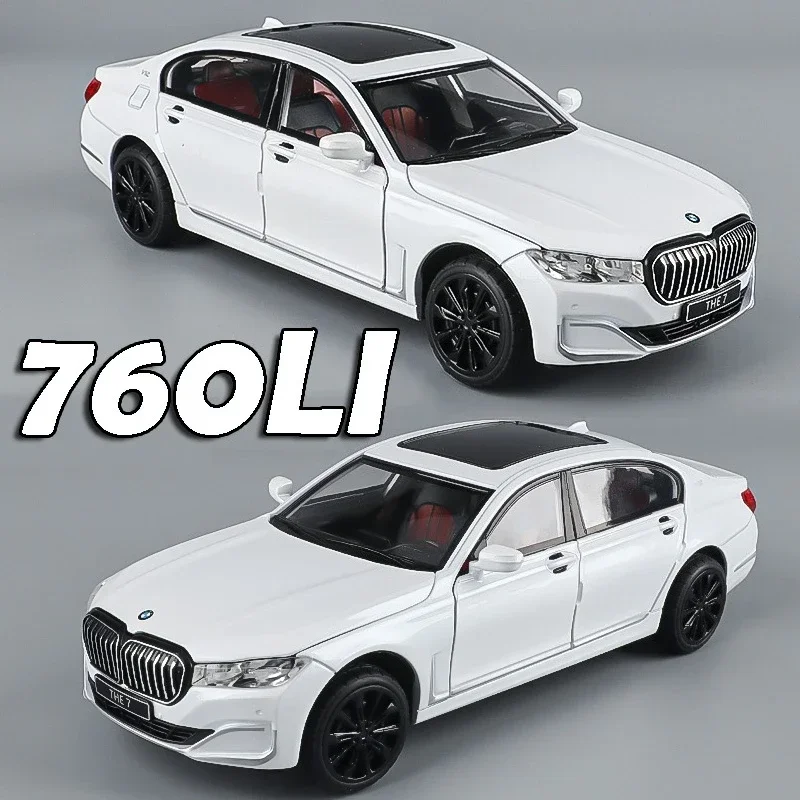 1:24 760LI M4 Model Samochodu Zabawka Mini Metalowy Model Odlewany Kolekcja Pojazdów Dźwięk Światło Otwierane Drzwi Napęd Pull Back Interaktywne Zabawki dla Dzieci