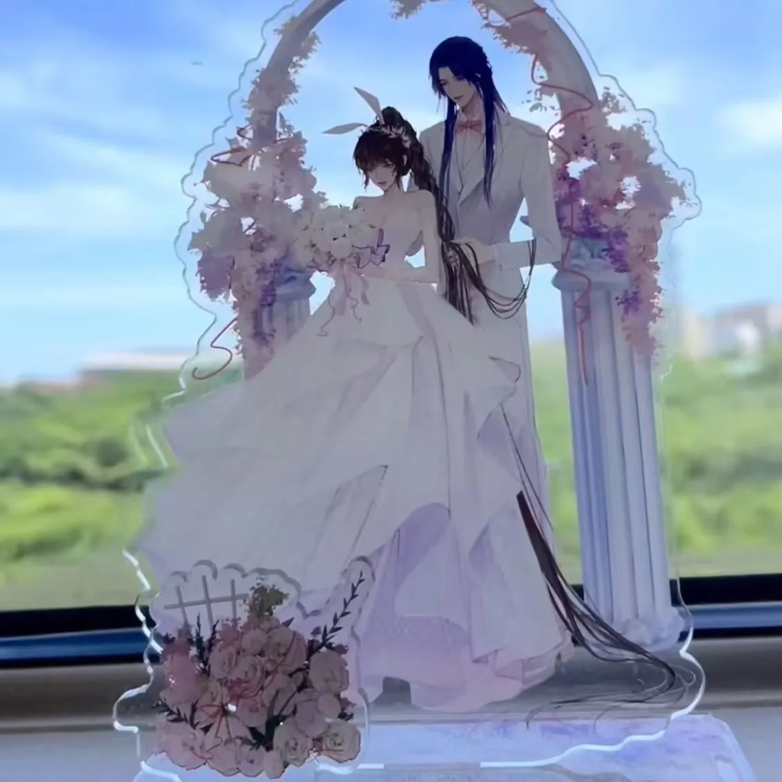 "Douluo القارة" و "Tang SAN Xiaowu" فستان الزفاف الاكريليك مزدوج إدراج علامة قائمة ثلاثة رقص مجموعة المنتجات الطرفية