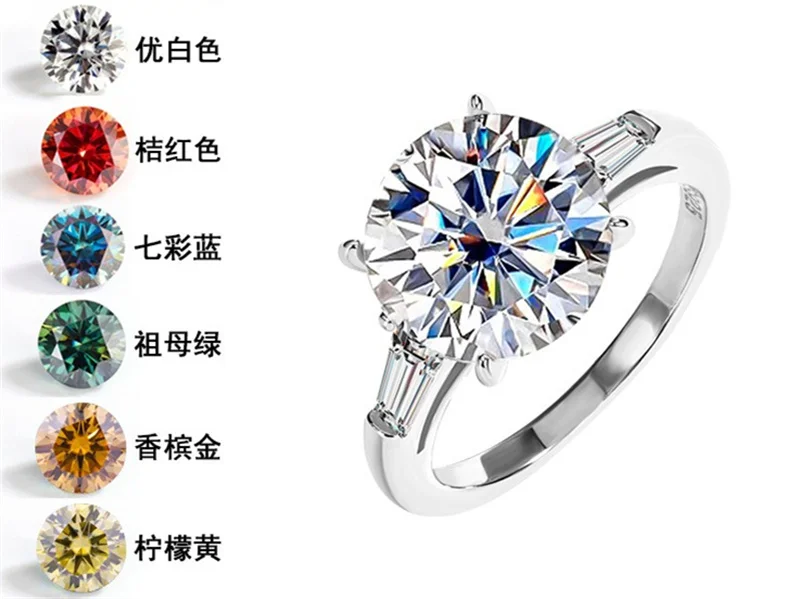 

QZJ038 Lefei Fashion Trendy Luxury Classic 5Ct Diamond-set Moissanite Pigeon Egg Ring Charms Women Silver 925 Party Jewelry Gift