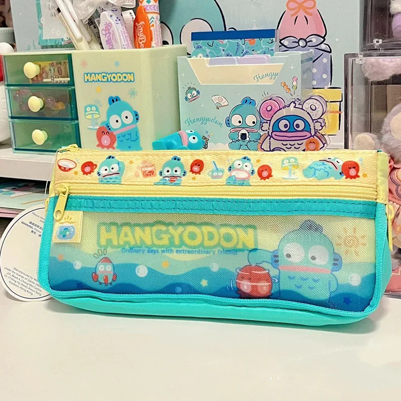 Kawaii Sanrio Hanyodon Pen Case Cartoon High Value Student Pencil Lovely Large Capacity Anime Stationery Bags New Birthday Gift