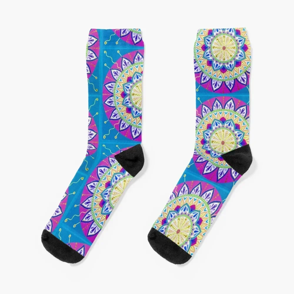 A Golden Promise Mandala by Soozie Wray Socks Crossfit luxury Non-slip Socks Female Men's