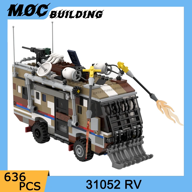 MOC Building Blocks City Vacation Off-Road Tourist Car Model Camper Vehicle DIY Assemble Bricks Creative Toys Collection Gifts