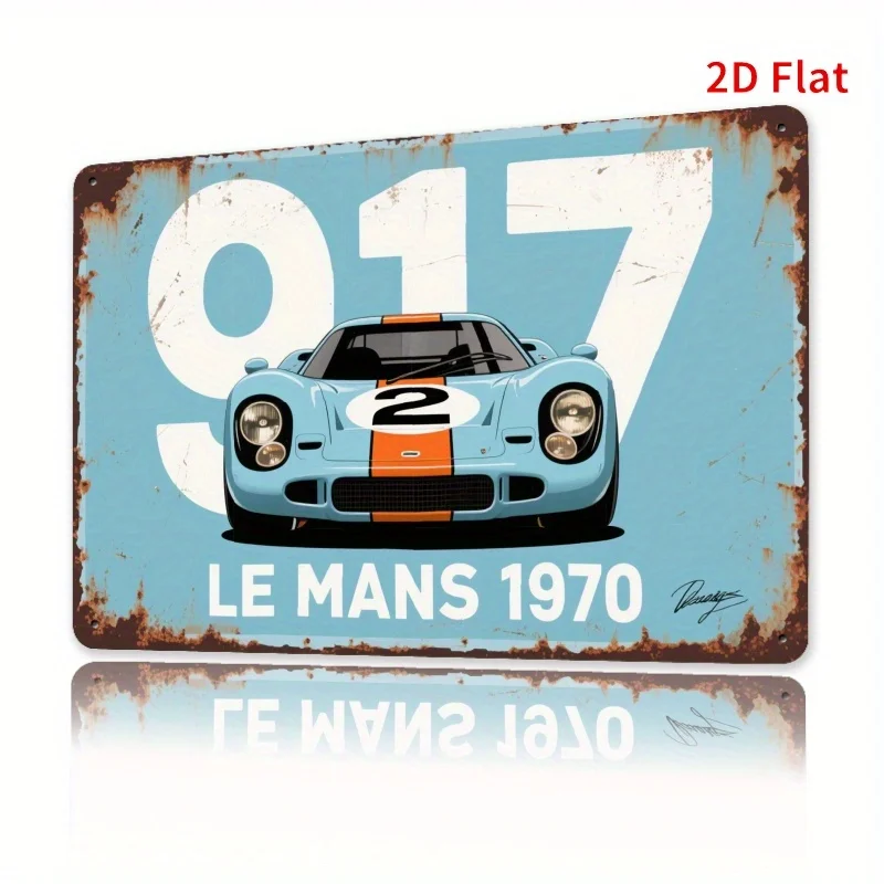 917 Letrero de metal para coche de carreras, arte de pared de hierro duradero para decoración del hogar y la oficina, para sala de estar, bar, cafetería