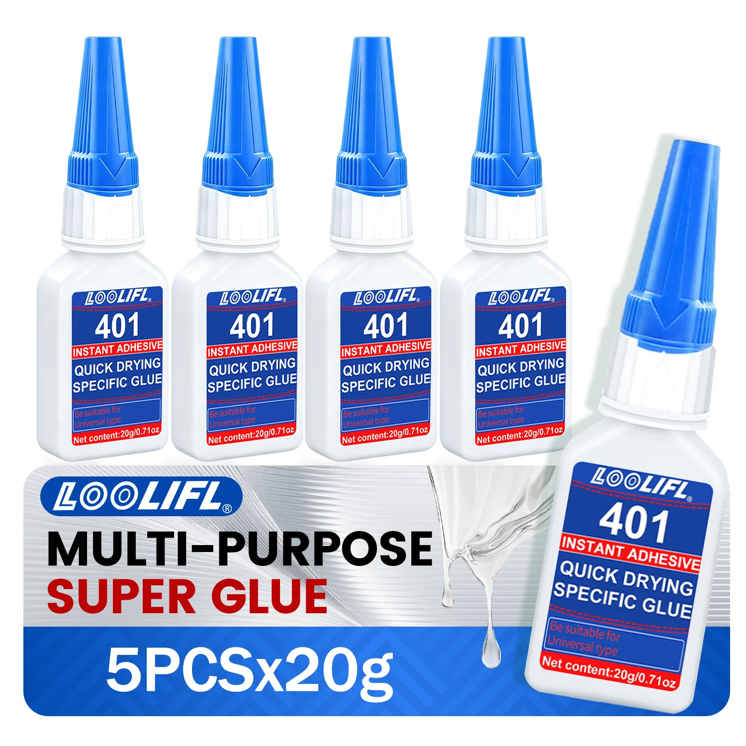 loolifl401-super-glue-cyanoacrylate-5pcs-20g-instant-adhesive-fast-dry-for-plastic-rubber-metal-wood-diy-crafts-household-repair