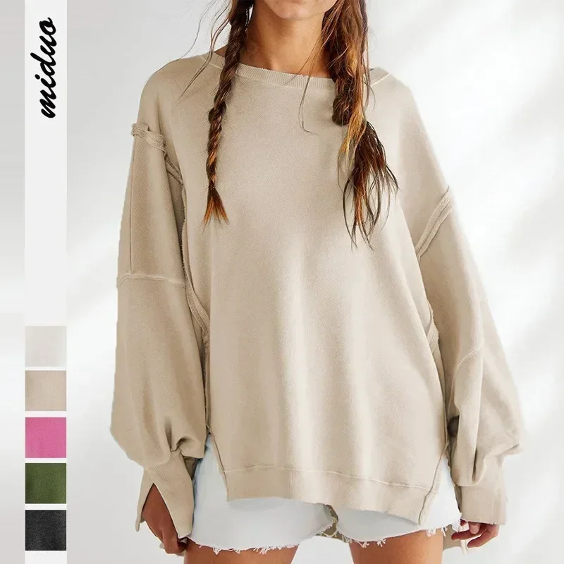 HOT SALE Round neck Sweatshirt Europe and America Tide brand Sports Bottom shirt T-shirt Knitwear Long Sleeve Tops Outerwear Wom