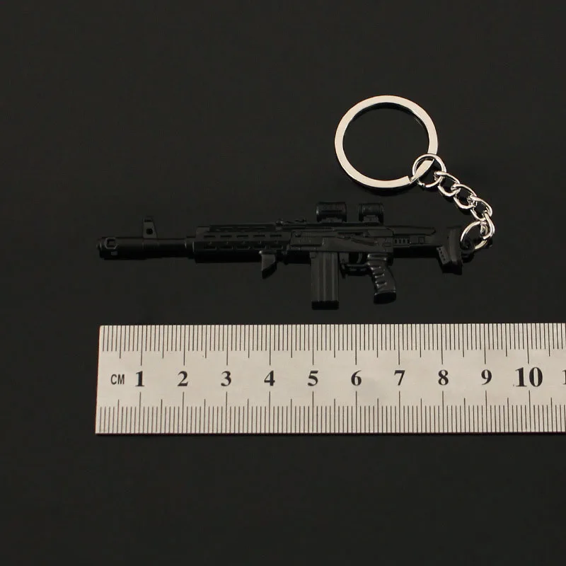 9Cm Mini Gun Model Ak308 Sleutelhanger Model Sieraden Wapen Metalen Hanger Sleutelhanger Chaveiro Tas Auto Sleutelhouders Cadeau Voor Kinderen Mannen