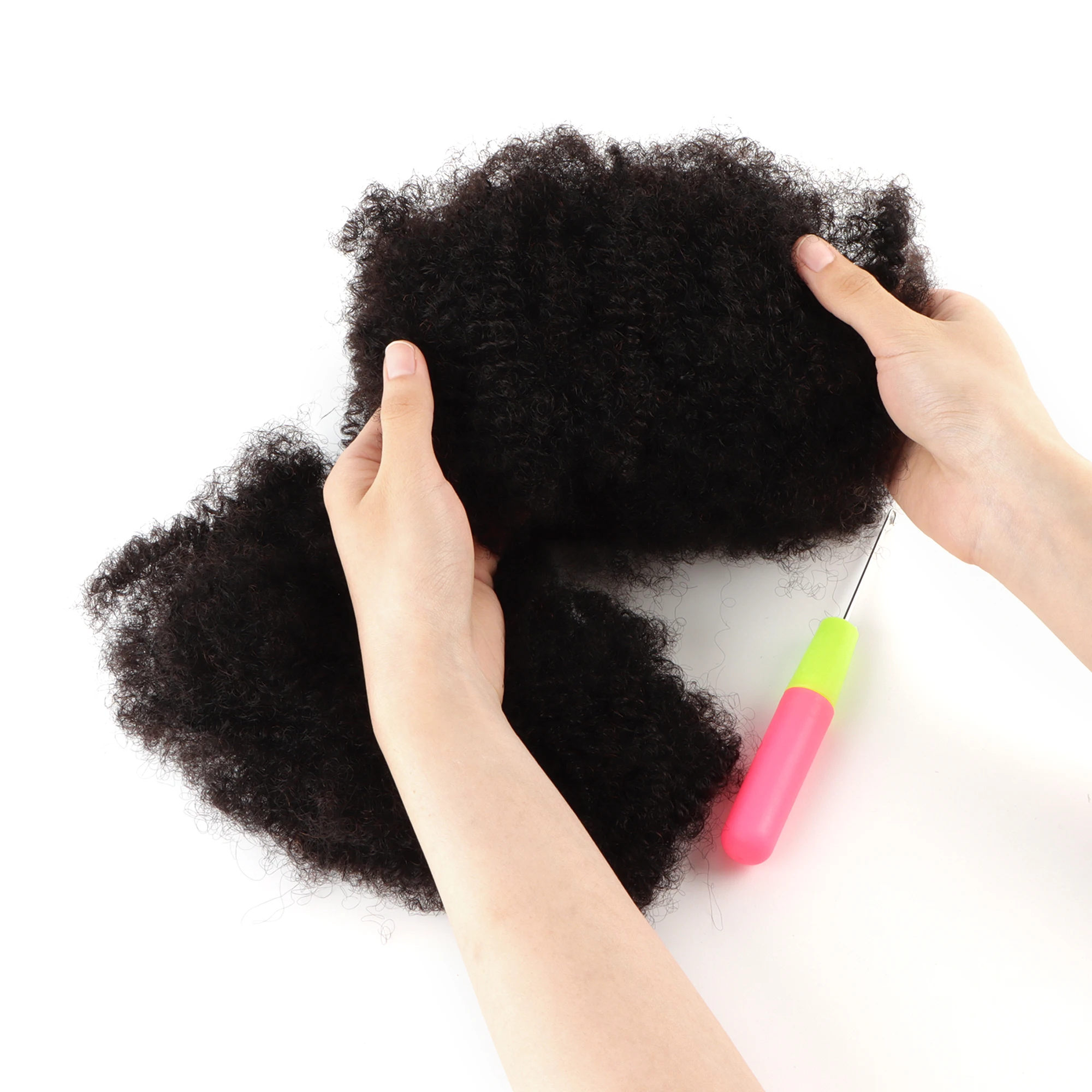 Soft Afro Kinky 50g Black No Weft Brazilian Human Hair For Braiding Curly Bulk Human Hair For Crocheting