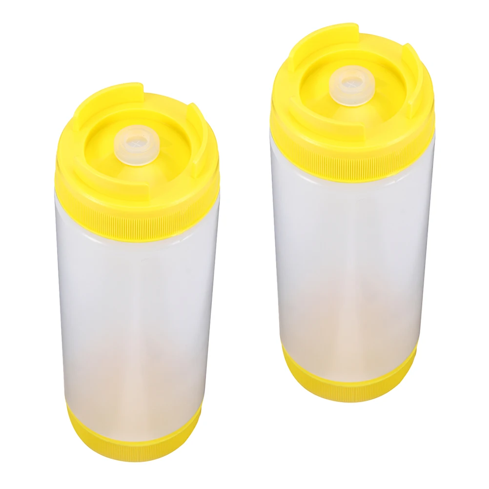 

2Pcs Double Food Seasoning Dispensers Grade Sauce Bottles Plastic Portable Condiment Dispensers Condiment Bottles for Home