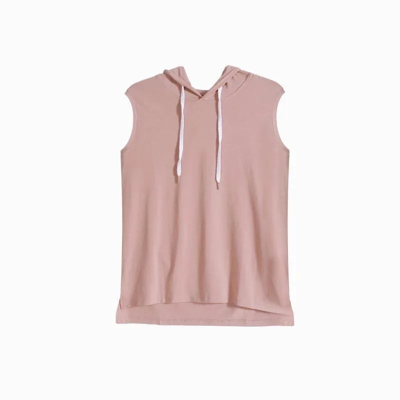 Summer new men's youth hooded casual T-shirt, men's T-shirt sports T sleeveless T18-P30
