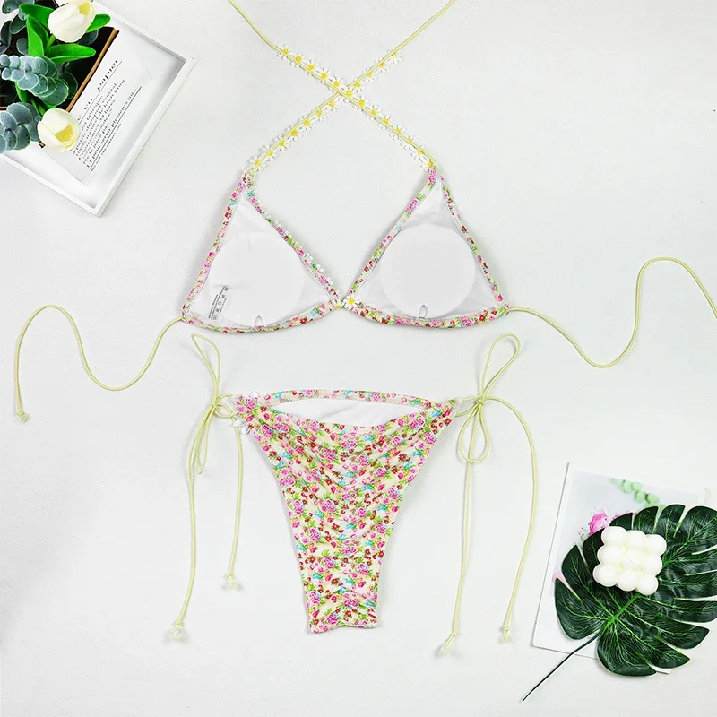 

Женский сексуальный комплект бикини с эффектом пуш-ап, 2025 год, однотонный принт, пляжная одежда из двух предметов, купальник, женский купальник, модный купальный костюм