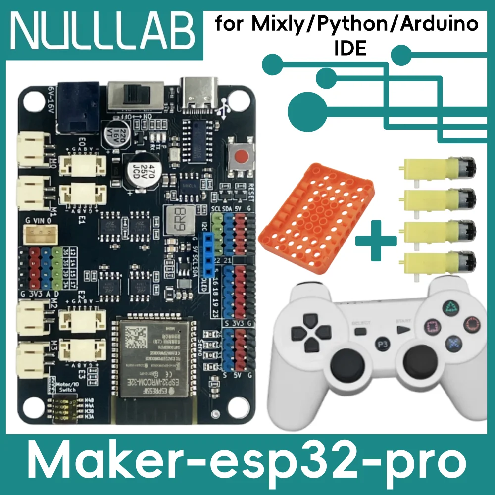 

Плата ESP32 Dev Board с Wi-Fi 2,4 ГГц и Bluetooth, ESP32-WROOM-32E, 6-16В, 3А, драйвер двигателя, процессор, плата драйвера двигателя для Интернета вещей