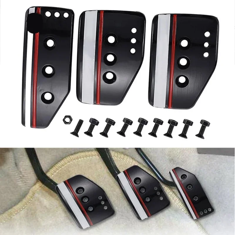 Manual / Auto Car Pedals Clutch Brake Accelerator Racing Foot Pedals Cover Wear-resistant Aluminum Foot Pedal Accessories