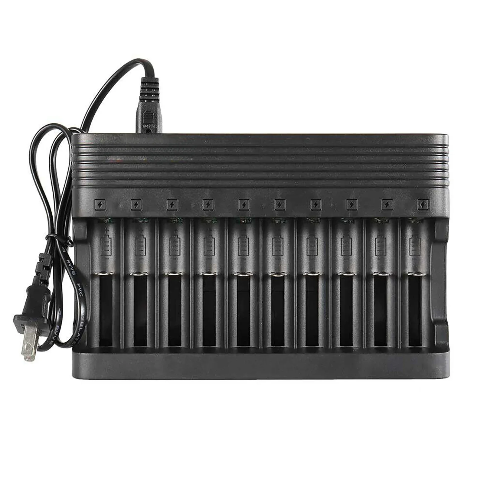 For 18650 Battery Charger 10 Slots Independent Fast Charging 100V-240V For 26650 16340 14500 17500 3.7V Lithium Battery Charger