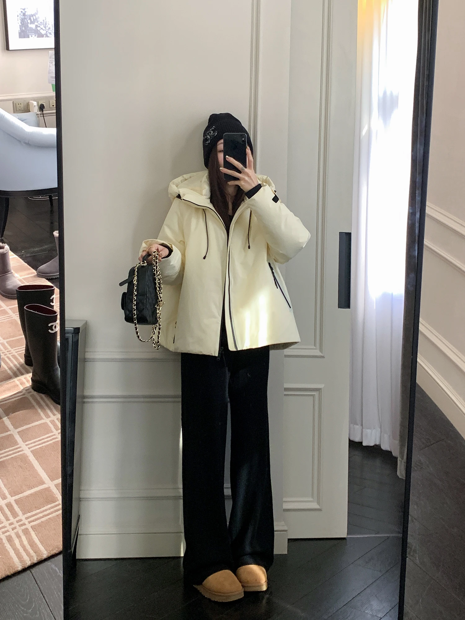 

Зимняя женская уличная куртка 2025 года с капюшоном, ветрозащитная, теплая, с наполнителем из белого гусиного пуха, утолщенная, на молнии, удлиненная.