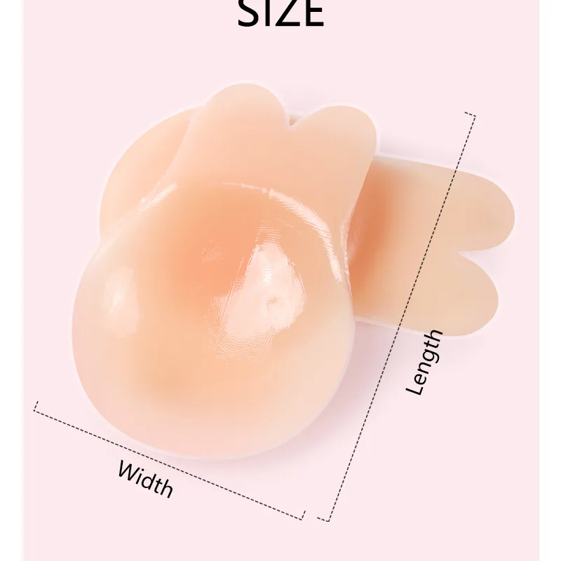 

Silicone Rabbit Ear Adhesive Nipple Cover Padded Sexy Lady Bras Withn Invisible Lift and Long-Lasting Support
