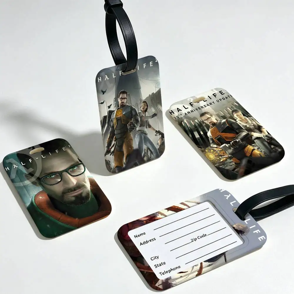 Half Life 2 Travel Suitcase Luggage Tag PVC Information Card Cover Anti lost Name Marker For Backpack Bag