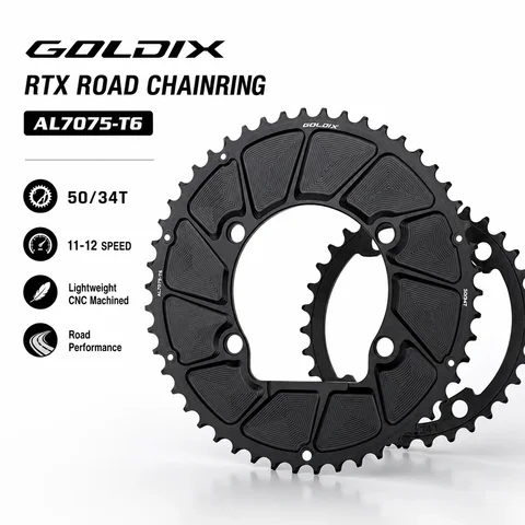 GOLDIX 110BCD 2X AERO Double Chainring 48/34T 50/34T 52/36T 53/39T for R9200 R8100 R7100 11S 12S 4-Bolt Road Bike Sprocket