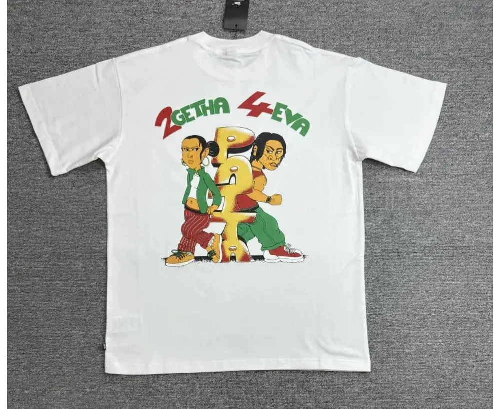 2026 patta Cartoon Print Men Women Couple Loose Casual Pure Cotton Fashion Round-Neck Short Sleeve T-Shirt TX1685