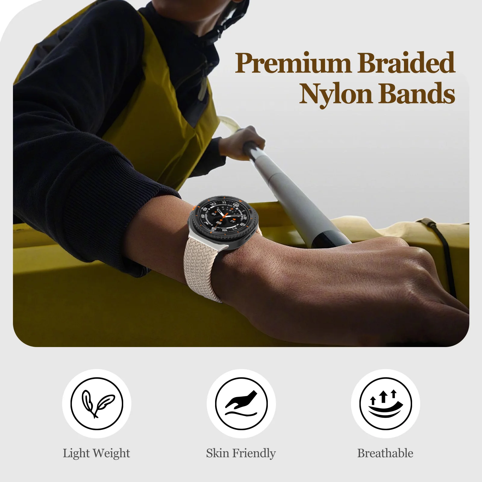 pulseira For Samsung Galaxy Watch 8 Strap 44mm 40mm Nylon Bracelet correa belt Galaxy Watch 8 classic 46mm Magnetic Braided Band