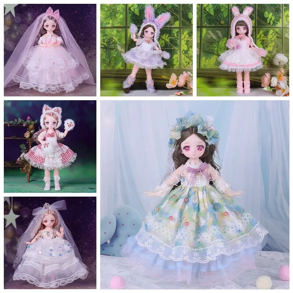 1/6 Bjd Doll Clothes 30cm Toys Accessories New Style Wear Plaid Skirt Fashion Dress Up For Girl Doll Princess Dress