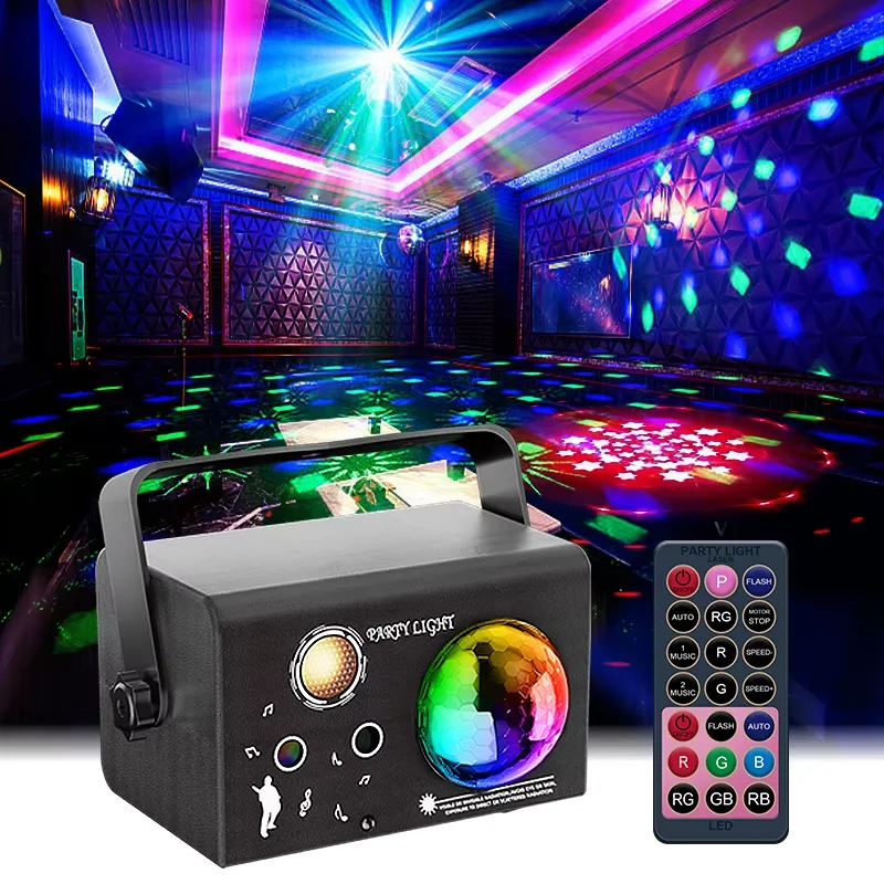 

Sound Activated USB Laser Christmas Projector Stage Light Magic Ball RGB Party DJ Disco Lamp Bar Dance KTV Effect Party Lights