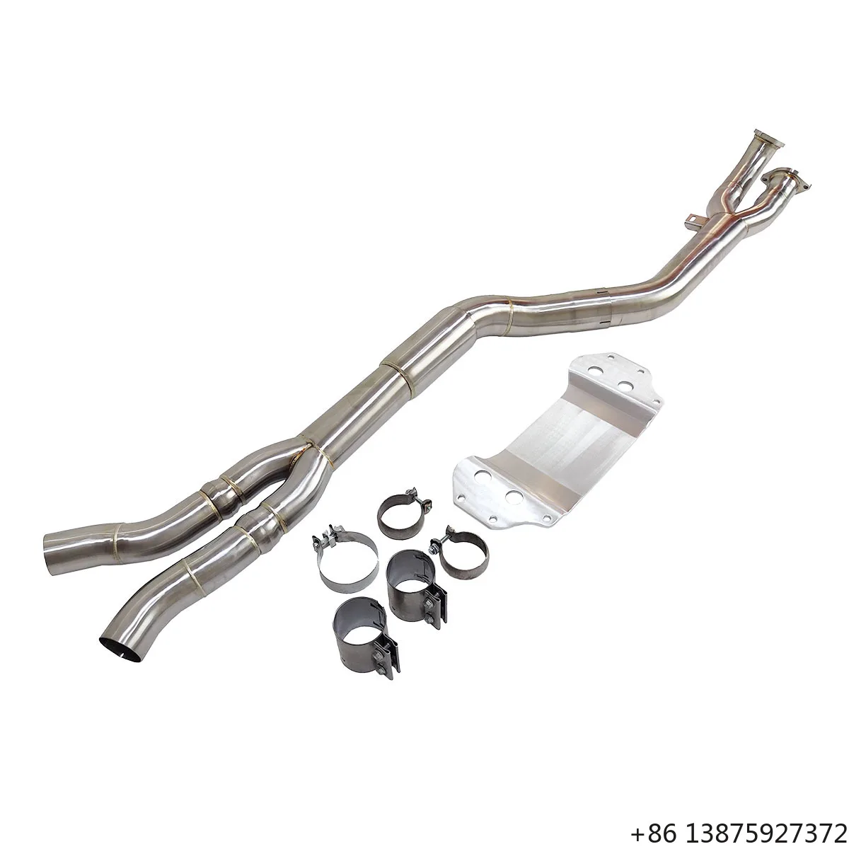 

Ecnal for G80 G82 M3 M4 Stainless Steel 89mm Single Tube with Resonator Exhaust Midpipe with Exhaust Guard
