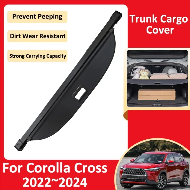 Car Trunk Curtain For Toyota Corolla Cross XG10 2022~2024 Luggage Storage Adjustable  Partition Protective Cover Auto Accesories