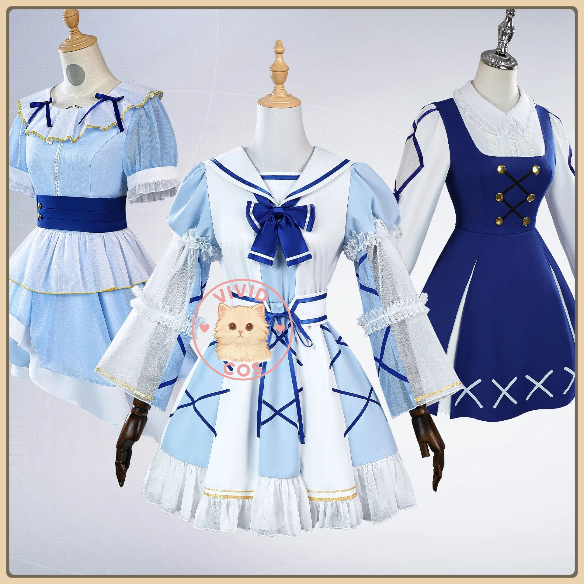 

LoveLive Aqours Cosplay Costume Anime 100th Anniversary of Numazu Role Playing Blue Cute Dress Women Adult Comic Con Outfit Suit