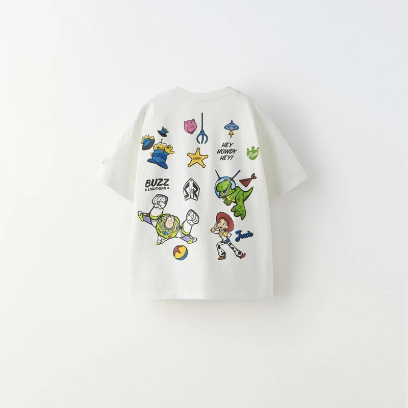 Cartoon Monster Tees Printed Black T-shirt Summer Wear Boys And Girls Fashion Casual Thin Tops Kids Cute Crewneck Base Shirt image 5
