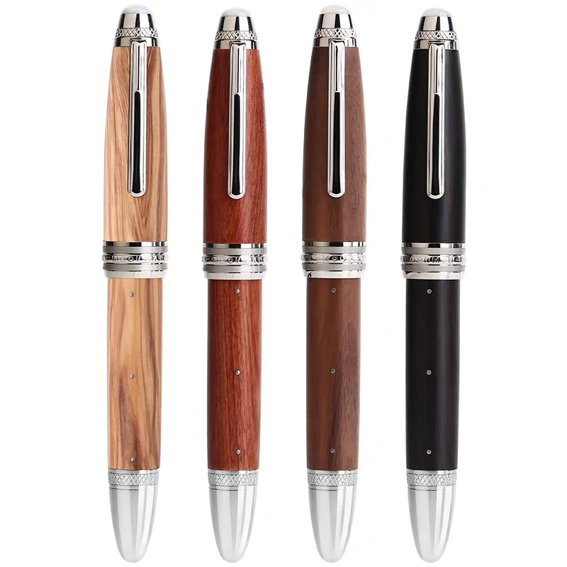 majohn-final-craftsman-m1000-handmade-solid-wood-pen-rivet-fritillaria-top-bead-bock-gold-plated-f-tip-writing-practice-pen
