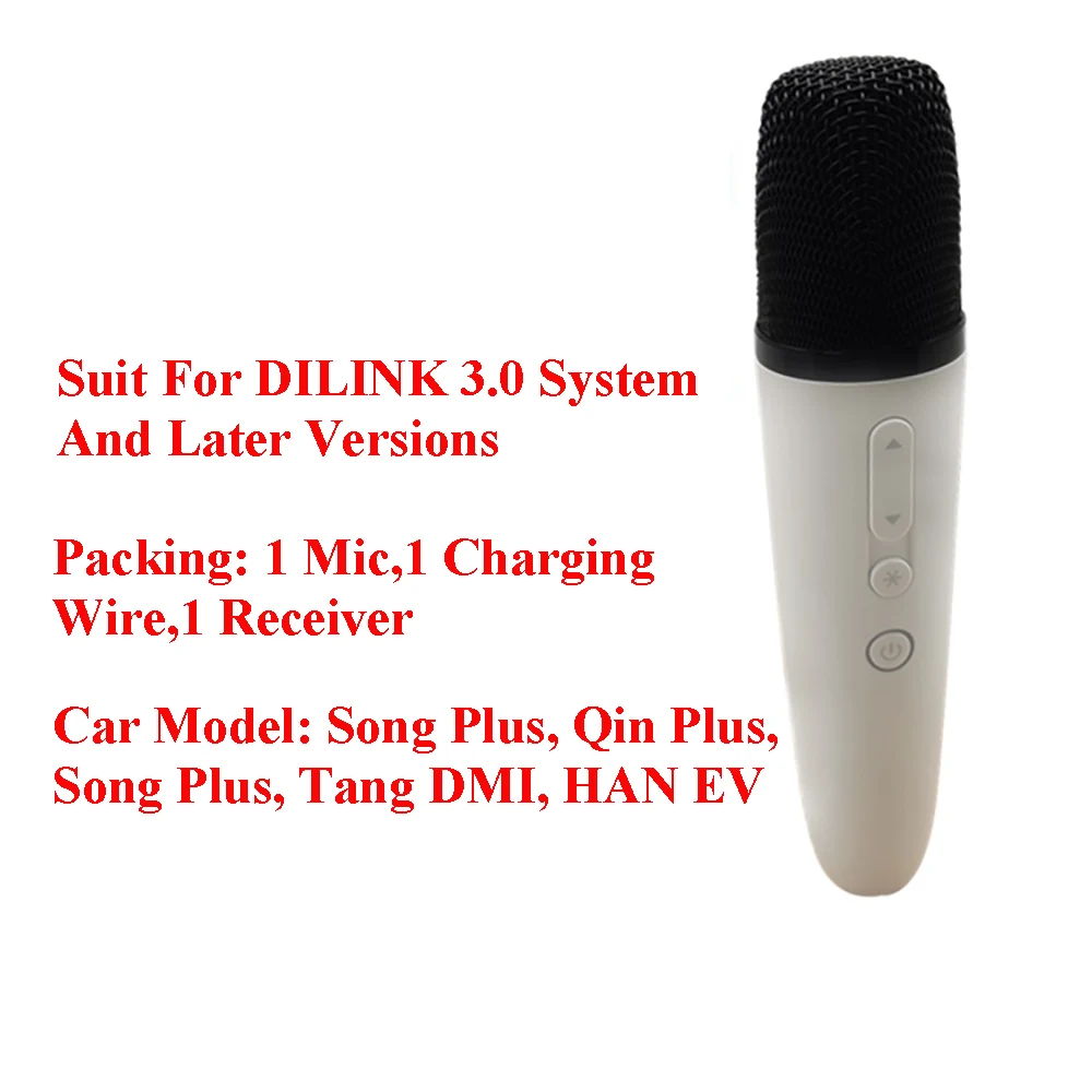 2022-2024 Model BYD TANG/Song/Seal/Dolphin/Han/ATTO 3 Car Microphone With Receiver Car Karaoke Mic