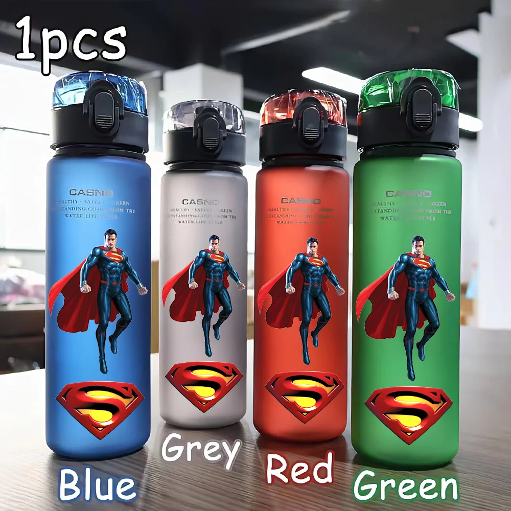 Superman 560ML Four Color Frosted Water Cup Portable Large Capacity Water Cup Outdoor Sports Water Bottle Clark Kent Water Gift