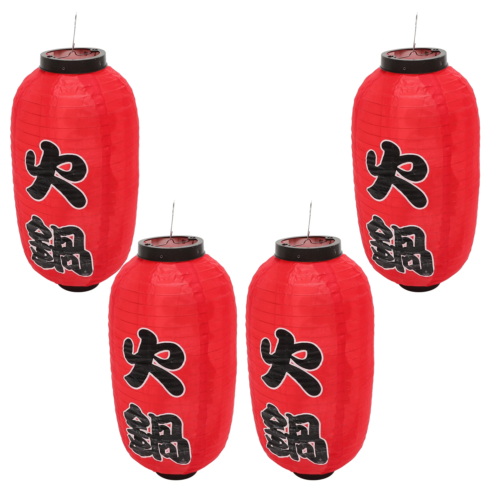 

4 Pcs Waterproof Lanterns Decorative Japanese Hanging Silk Cloth Outdoor Festival Lanterns Store Doorway Pendant Props