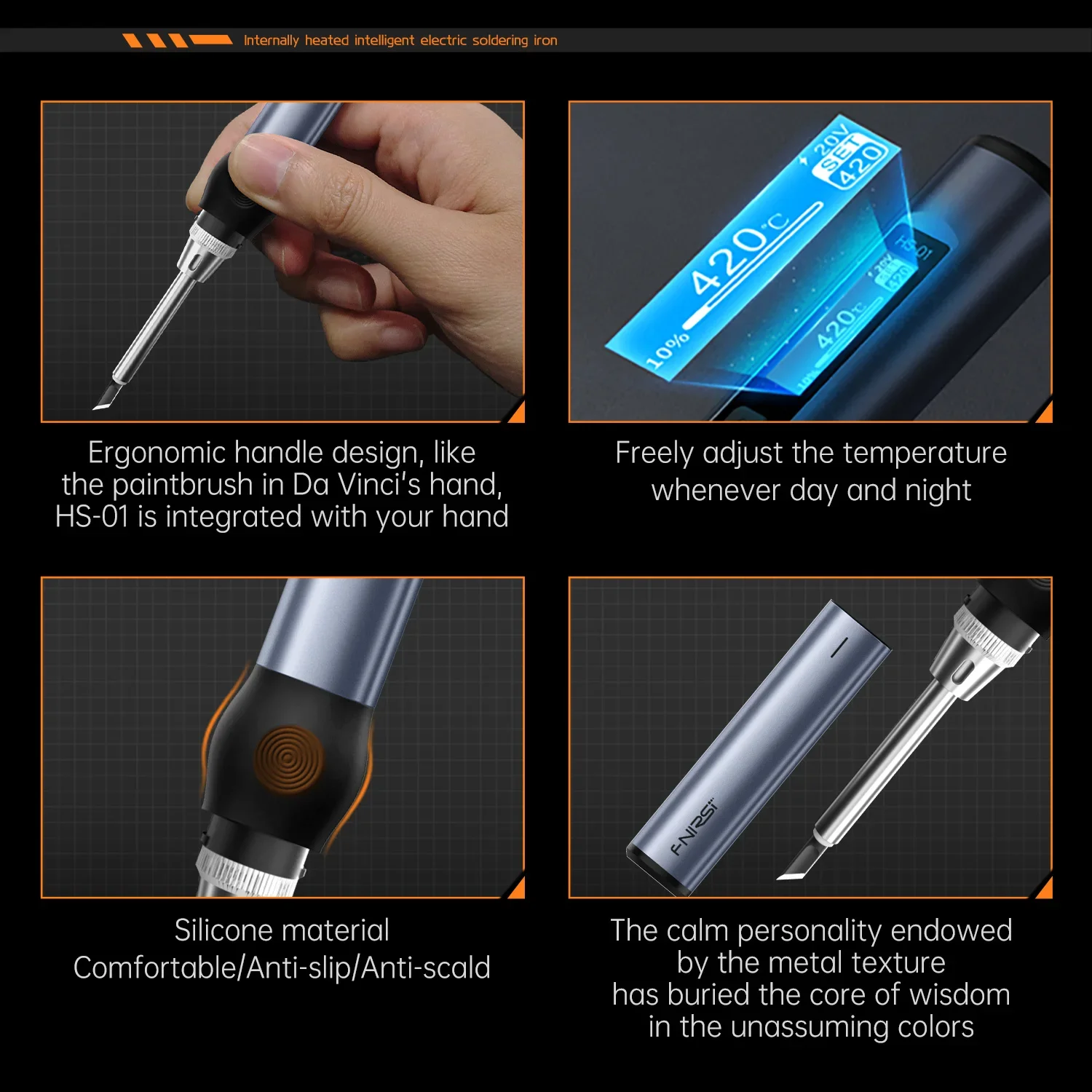 Smart Electric Soldering Iron PD 65W Adjustable Constant Temperature Fast Heat Portable Soldering Iron Kit Welding Repair Tools