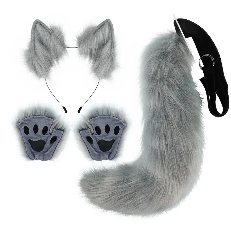 

Wolf Paw Gloves Faux Fur Cat Fingerless Mittens Winter Warm Cosplay Halloween Fancy Party Costume Accessories