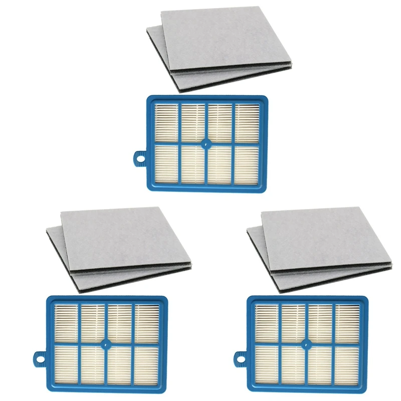 3Pcs Hepa Filter + 6Pcs Motor Cotton Filter For  Electrolux AEG EFH12W AEF12W FC8031 EL012W FC9080 FC9088