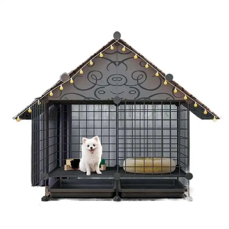 

Simple Iron Living Room Dog Houses Indoor Balcony Pomeranian Teddy Dog Kennel Pet Fences Creative Home Puppy Courtyard Pet Cage