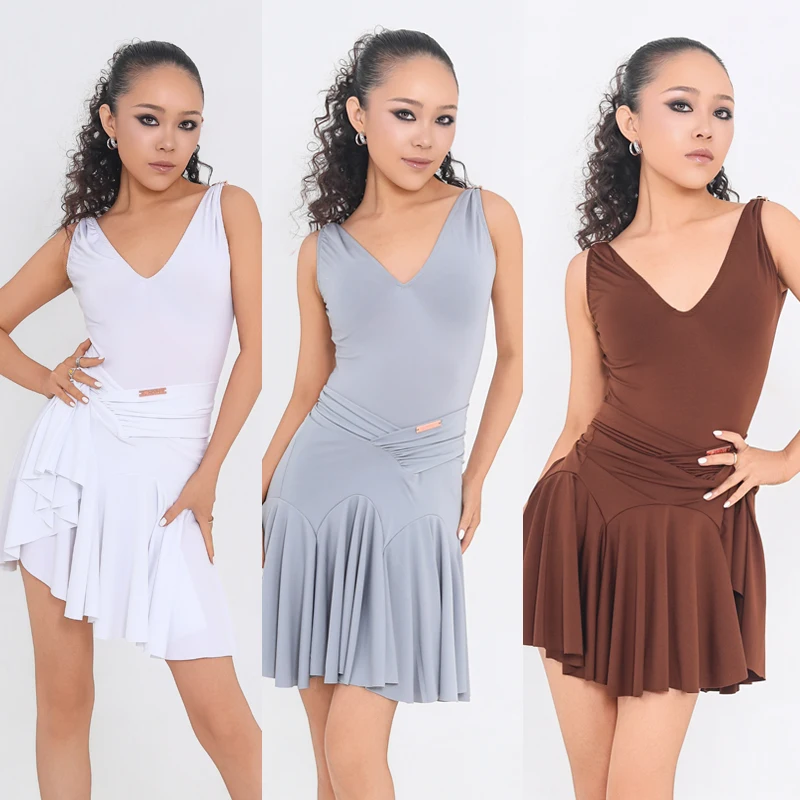 

Летний женский костюм для бальных танцев ча-ча-ча, одежда для латиноамериканских танцев для взрослых, женские тренировочные костюмы для латиноамериканских танцев, сценическая одежда 13307