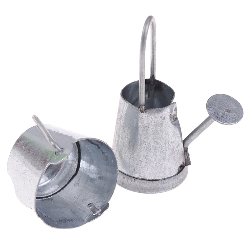 2pcs/set 1:12 Dollhouse Miniature Metal Water Bucket Kettle Model Furniture Toys