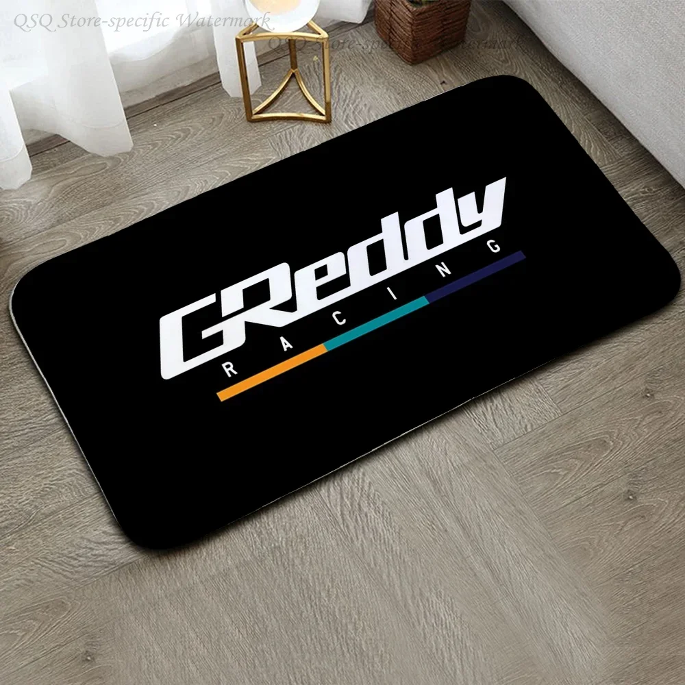 1pc Greddy Super Racing Floor Mat Floor Mat Anti-Slip Kitchen Bedroom Handmade Tufted Rug Carpet Living Room