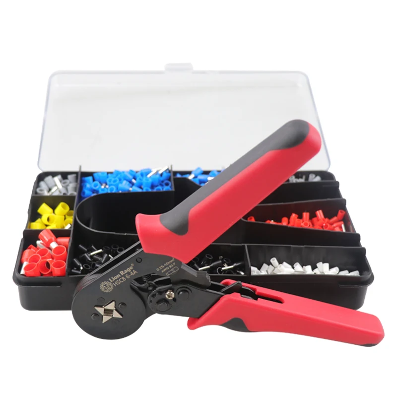 Crimping Pliers HSC8 6-4A Tubular Terminal Crimper Wire Mini Ferrule Crimper Tools Household Electrical Kit With Box